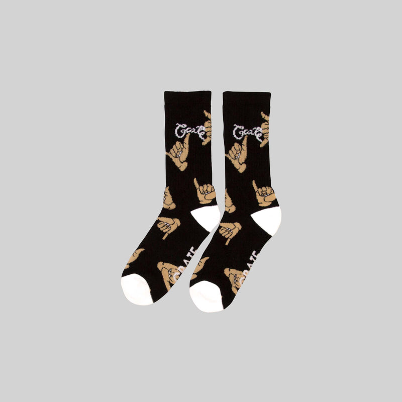 Unisex All Over Shaka Sock - Black