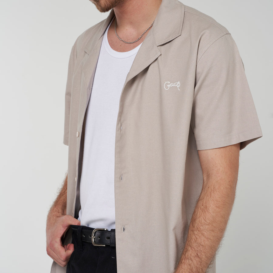 Crate Script Cuban Collar SS Shirt