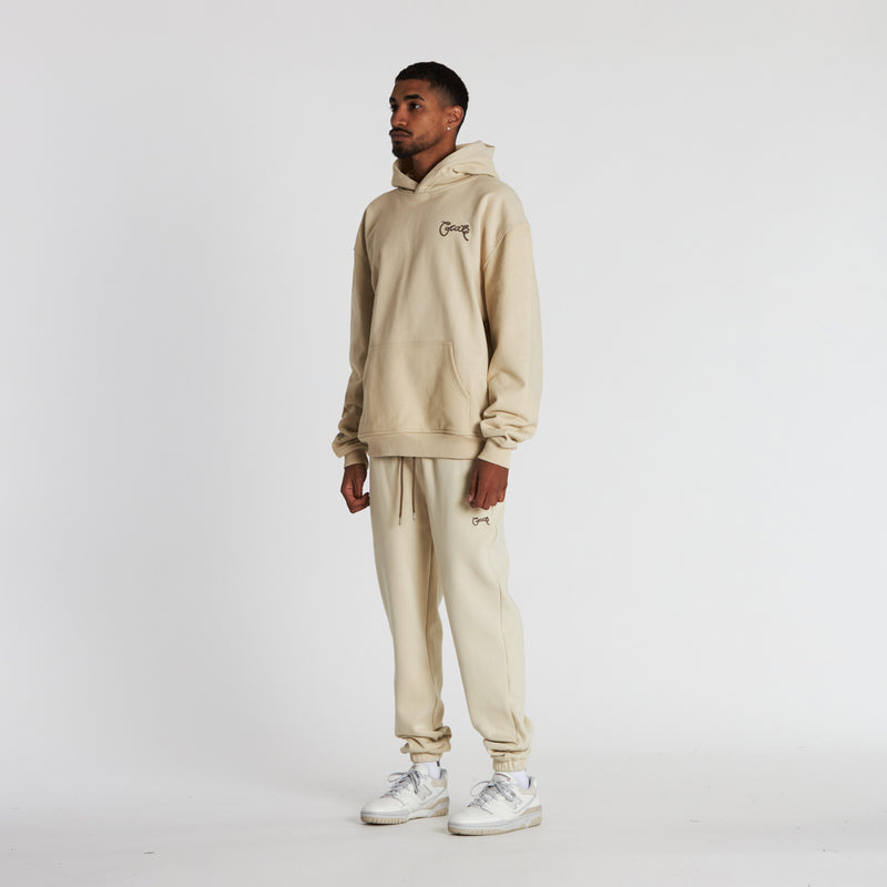 BASIC SCRIPT SUPER FLEECE TRACK PANTS