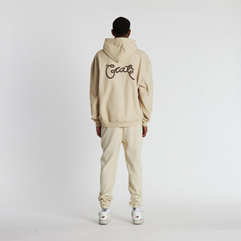 BASIC SCRIPT SUPER FLEECE TRACK PANTS