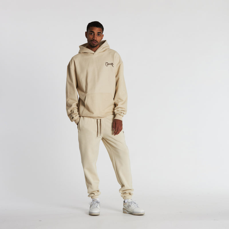 BASIC SCRIPT SUPER FLEECE TRACK PANTS