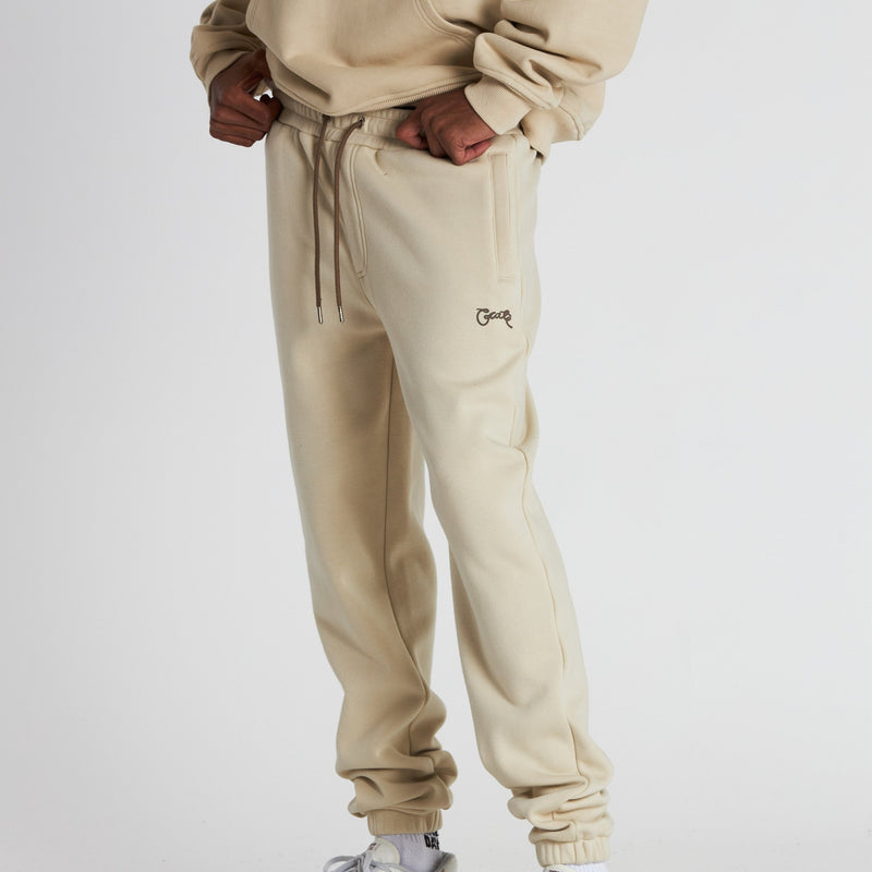 BASIC SCRIPT SUPER FLEECE TRACK PANTS