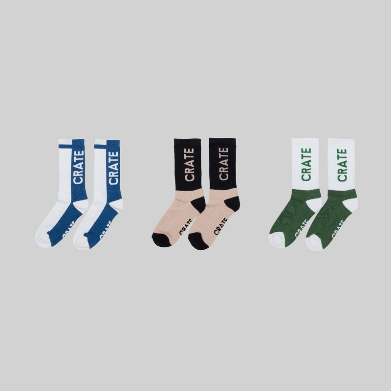 Crate Block Out Socks 3 Pack